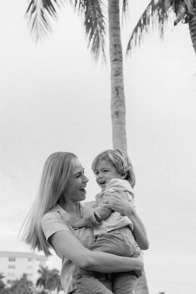 Mom and child portrait during an At-Home Family Session in Fort Lauderdale