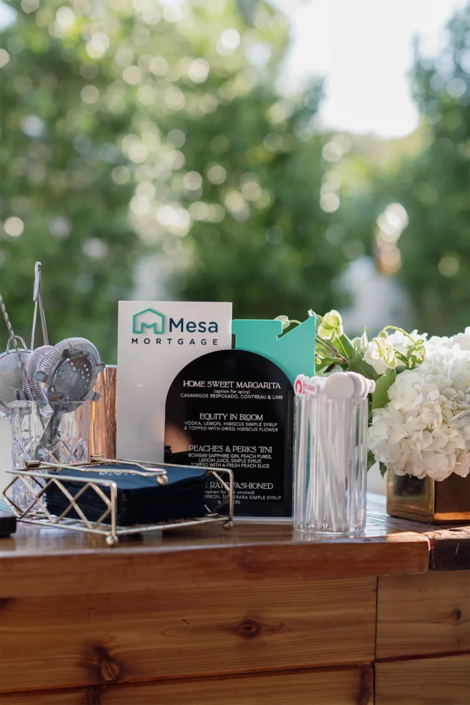 Craft cocktail menu for guests of corporate event