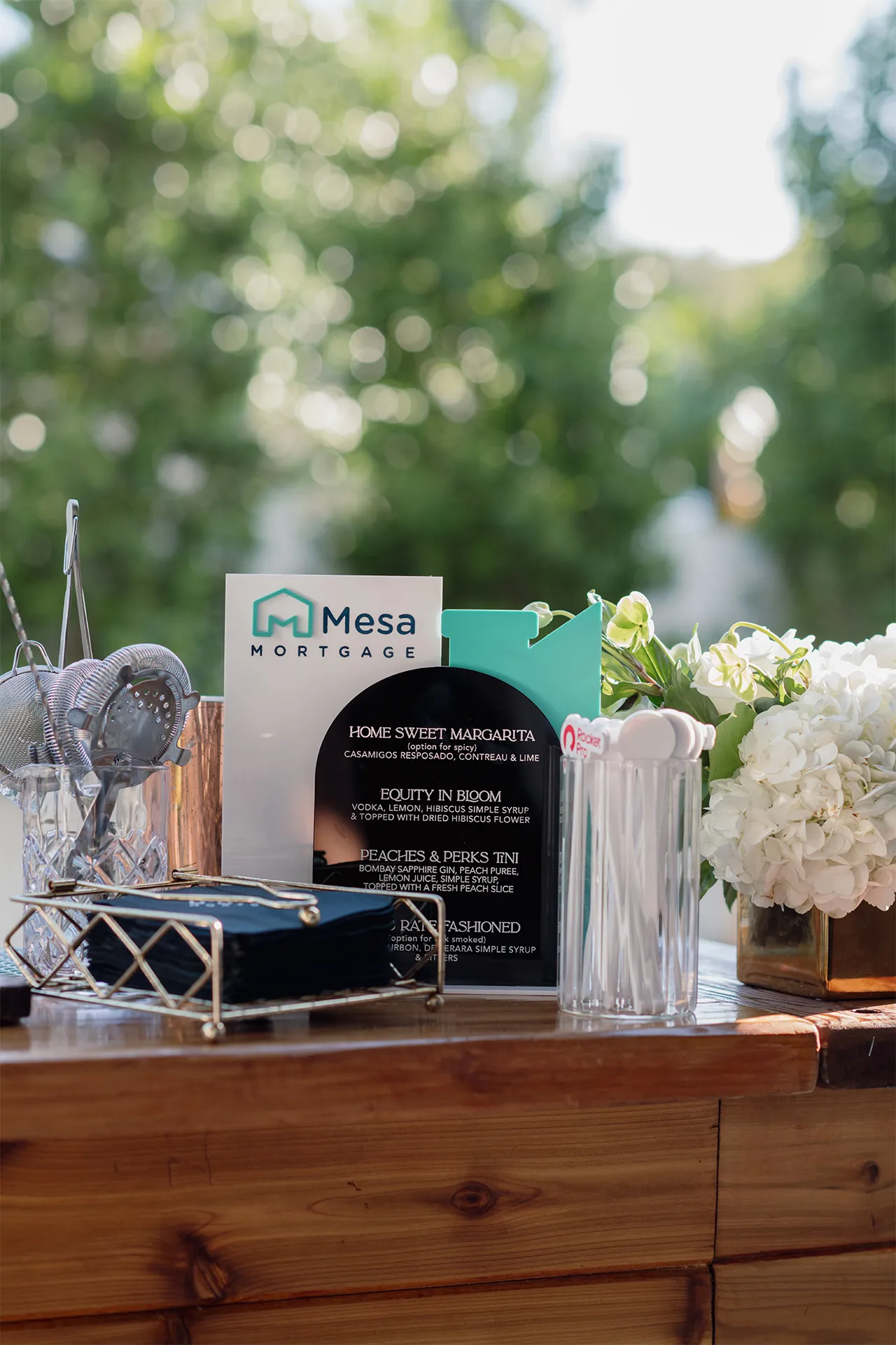 Craft cocktail menu for guests of corporate event