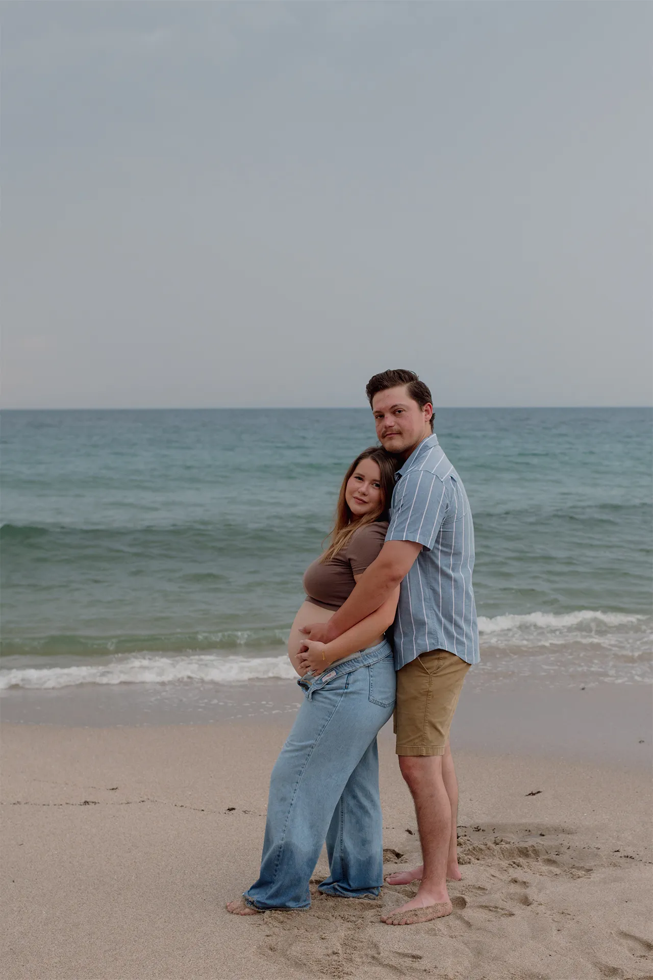 Editorial style maternity portrait captured by Florencia RL in South Florida